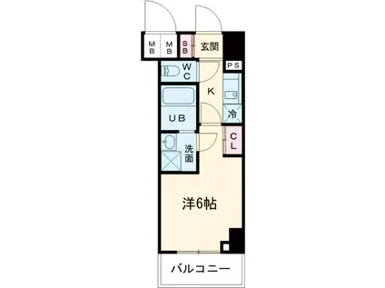 エスタート品川戸越Ⅱ(1K/14階)の間取り写真