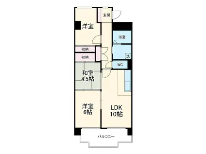 パティオクラブ滝ノ水(3LDK/4階)の間取り写真