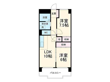 パティオクラブ滝ノ水(2LDK/4階)の間取り写真