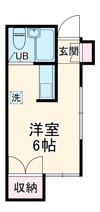 サカエハイツ 2(ワンルーム/1階)の間取り写真
