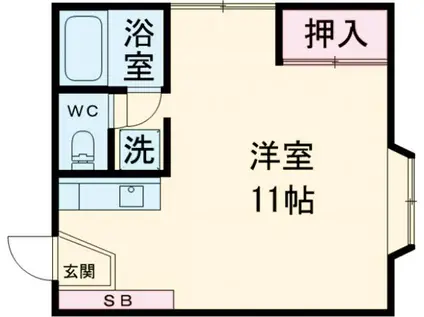 スクエアサイド緑町(ワンルーム/3階)の間取り写真