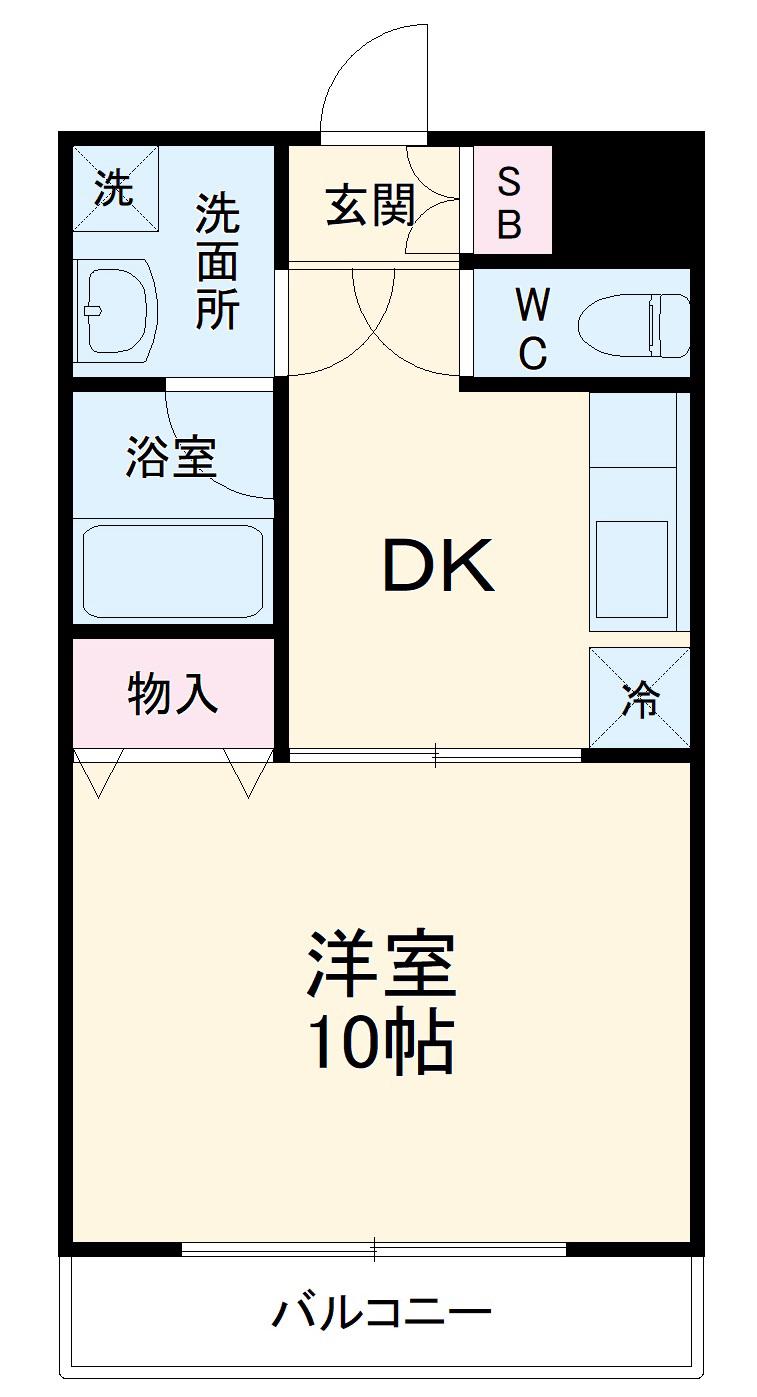 KAISHO3(1DK/2階)の間取り写真