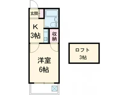レコルト武蔵野(1K/2階)の間取り写真