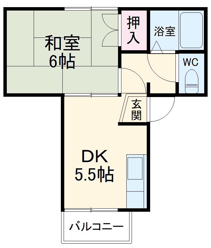 大木コーポ(1K/1階)の間取り写真