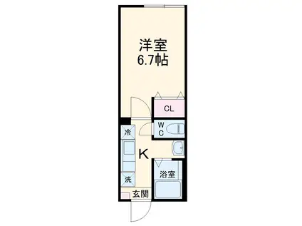フォースダウン(1K/1階)の間取り写真