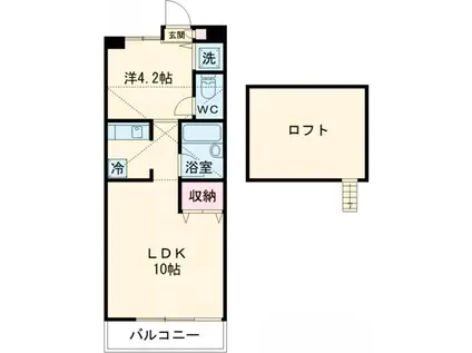 プリンスヴェル立川(1LDK/2階)の間取り写真