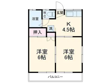 グランカメリア(2LDK/2階)の間取り写真