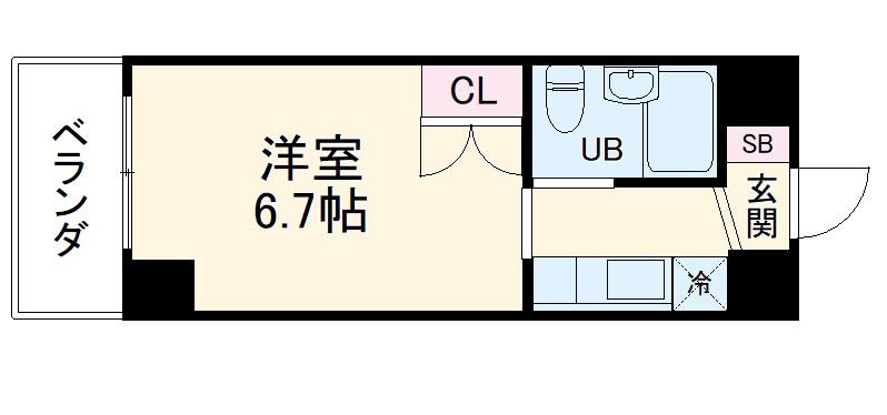 リアライズ伝馬(1K/5階)の間取り写真
