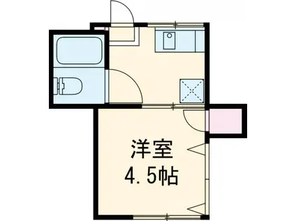 ライズ東小金井(1K/2階)の間取り写真