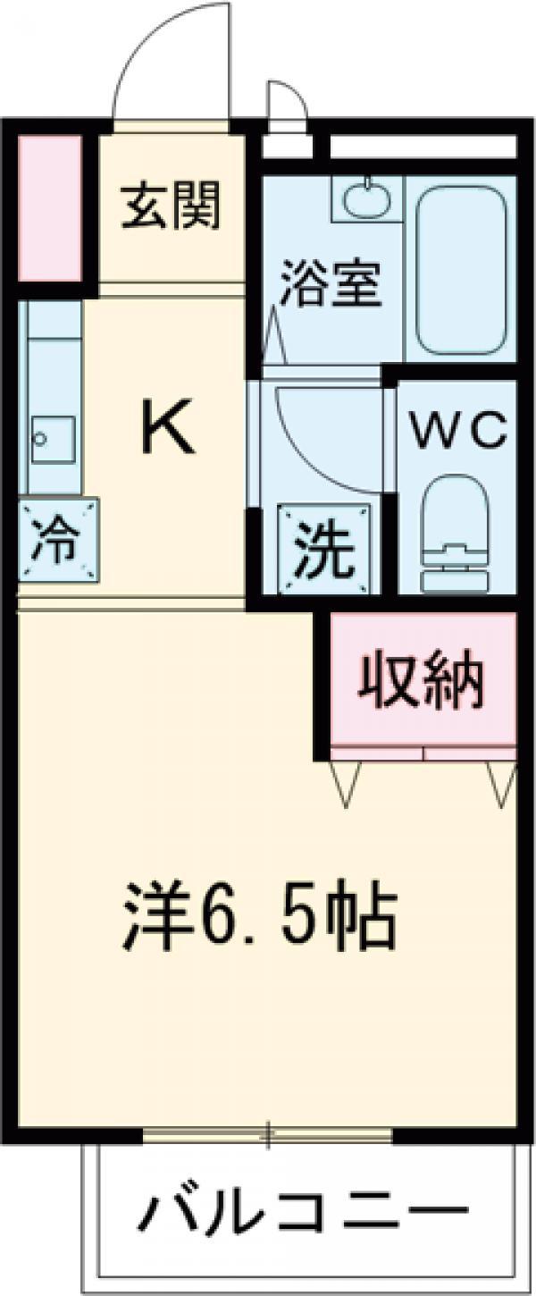 メゾングレー(1K/2階)の間取り写真