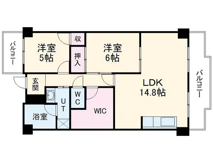 マンション桂(2SLDK/1階)の間取り写真