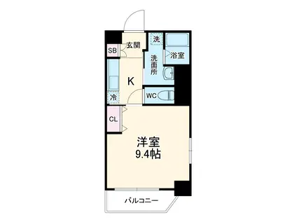 ピースプレイス牛巻(1K/11階)の間取り写真