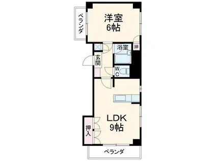 SHIPUEビル(2LDK/5階)の間取り写真