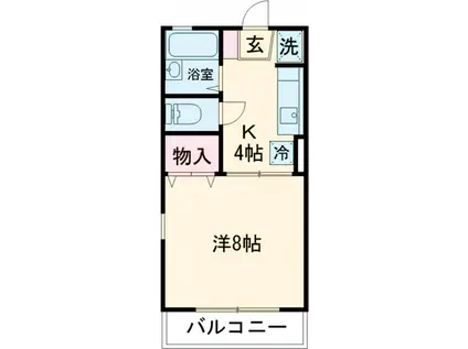 コスモスA(1K/1階)の間取り写真
