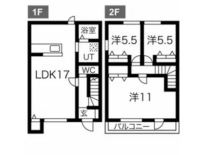 名鉄各務原線 六軒駅(岐阜) 徒歩5分 2階建 築18年(3LDK)の間取り写真