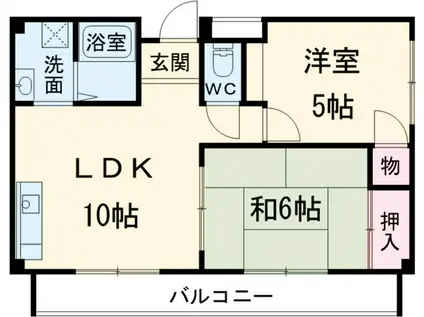 チャーフル(2DK/3階)の間取り写真