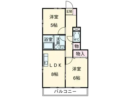 ブランドールA(2LDK/1階)の間取り写真