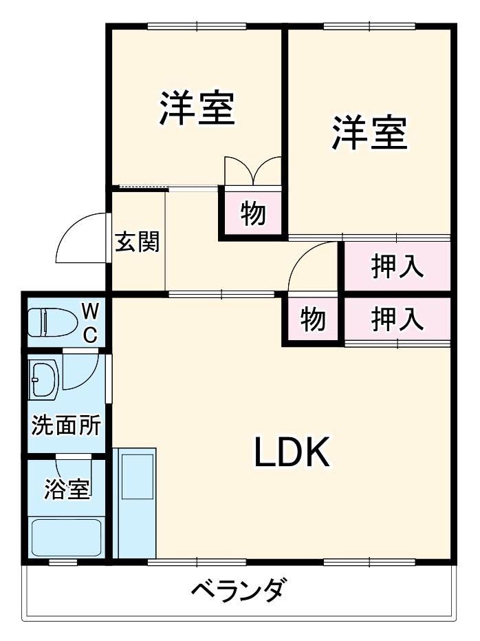 杉山コーポC(3DK/2階)の間取り写真