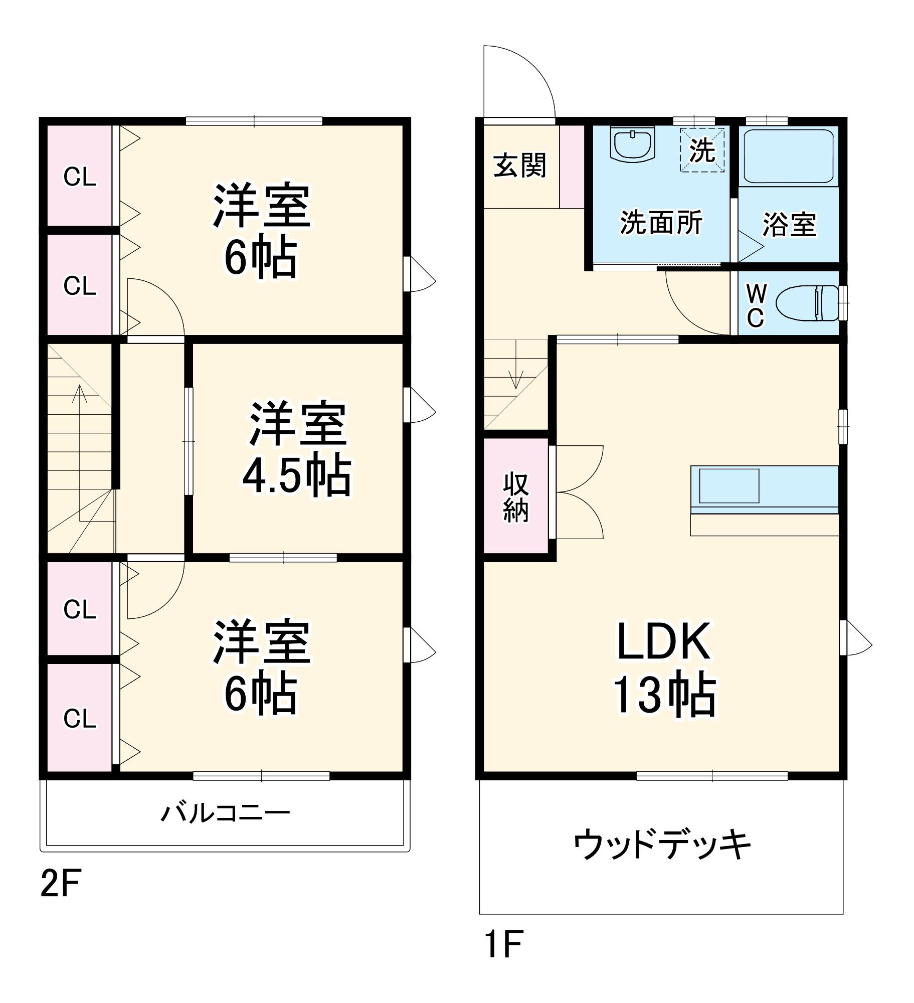 テラスハウス鈴木(3LDK)の間取り写真