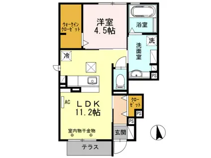 ル リヤン(1LDK/1階)の間取り写真