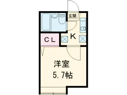 ヴィラ一之江C(1K/1階)の間取り写真