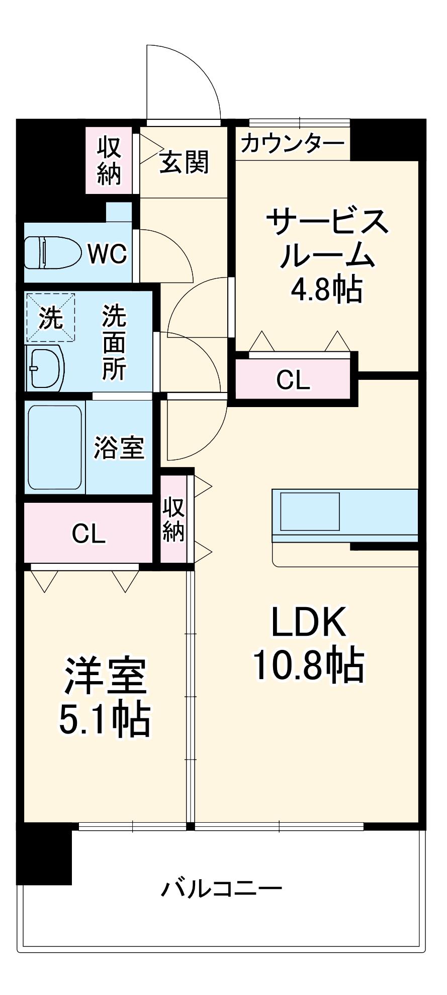 メゾンドリヴェール(2LDK/3階)の間取り写真