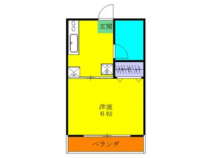 ヤマフジハイツ D(1K/1階)の間取り写真