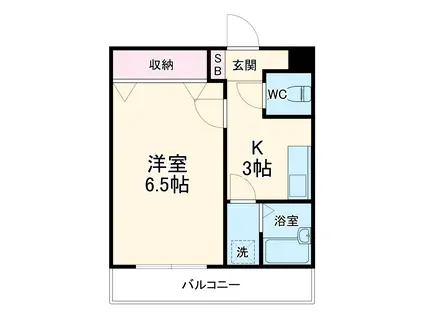 アムール・チュラⅡ(1K/2階)の間取り写真