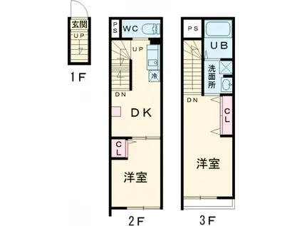 ソルナクレイシア明大前(2DK/2階)の間取り写真