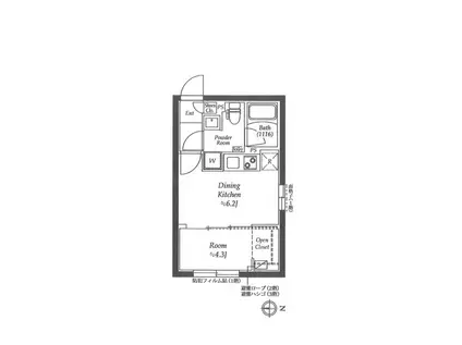 グローリオ シェルト永福町(1DK/1階)の間取り写真