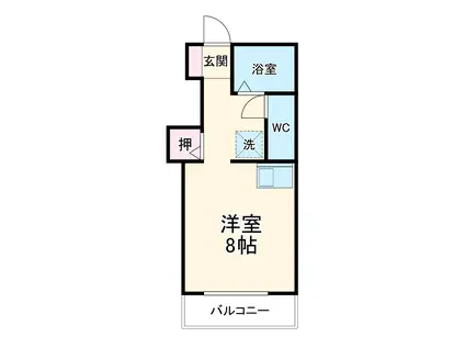 ヴァンベール植田(ワンルーム/4階)の間取り写真