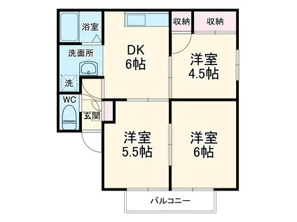 プリシエール(3DK/2階)の間取り写真