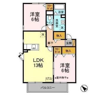 メイプルハウスCⅠ・Ⅱ・Ⅲ(2LDK/2階)の間取り写真