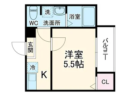 グレイシャス検見川(1K/1階)の間取り写真