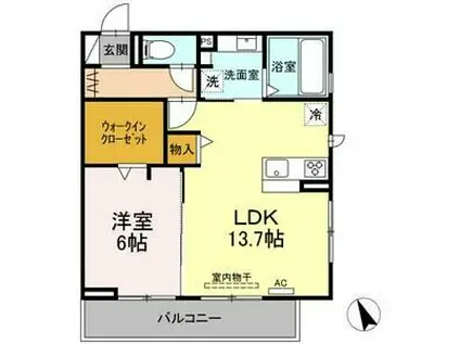 エレガンス(1LDK/3階)の間取り写真