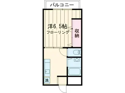 柳河ビル(1K/3階)の間取り写真