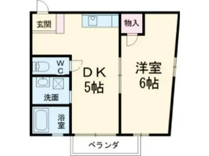 ガーデンビュー石神E(1DK/2階)の間取り写真