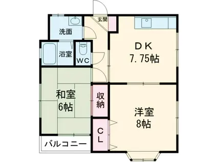 エクセル(2DK/2階)の間取り写真