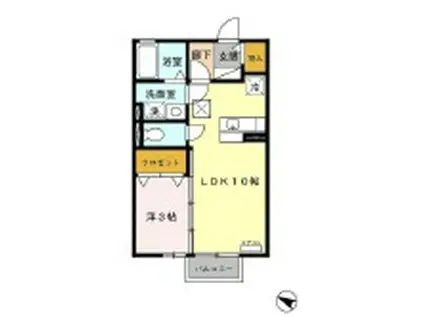 アネックスMITOⅢ(1LDK/1階)の間取り写真