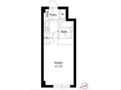 スクエア新井薬師前(ワンルーム/3階)の間取り写真