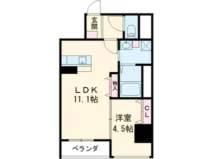 SEA22(1LDK/4階)の間取り写真