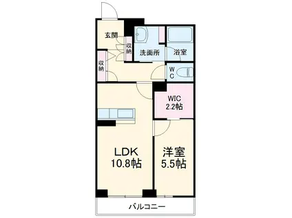 フォンターナ鈴谷(1LDK/2階)の間取り写真