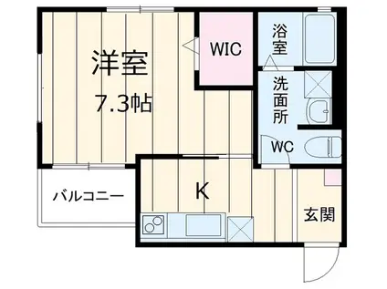 ルーチェマーレ(1K/1階)の間取り写真
