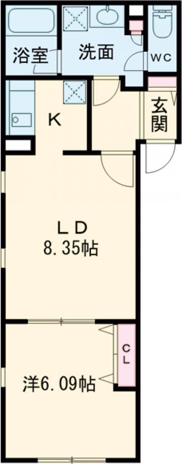 GRAN PASEO明大前Ⅲ(1LDK/2階)の間取り写真