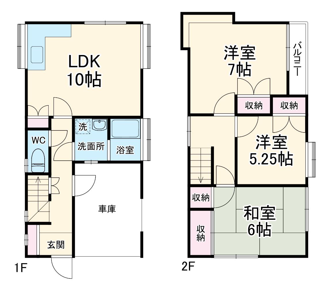 西武鉄道新宿線 新所沢駅 徒歩14分 2階建 築36年(3LDK)の間取り写真