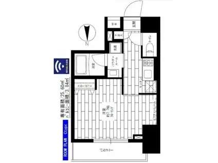 ステージグランデ八王子2(1K/12階)の間取り写真