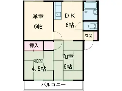 553ハイツ Ⅰ(3DK/2階)の間取り写真