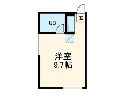 ネバーランドパートⅠ(ワンルーム/2階)の間取り写真