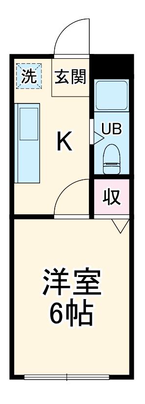 エレガンス山口(1K/1階)の間取り写真