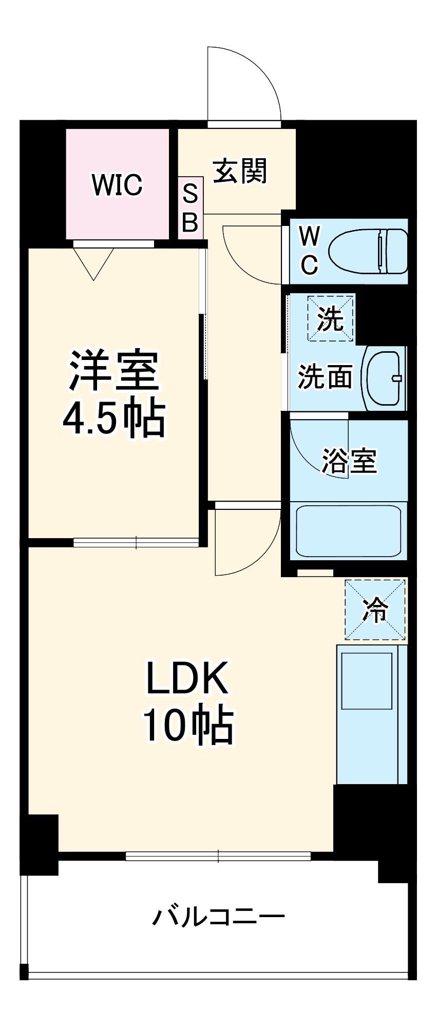 コンセール東桜(1LDK/6階)の間取り写真